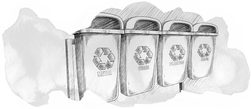 Cestos de lixo reciclável